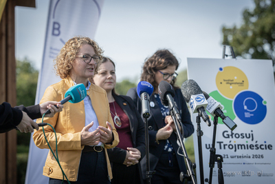Wspólna konferencja prasowa prezydentek Gdańska,...