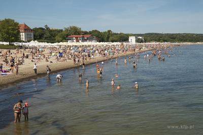 Tłumy na plazy w Sopocie. 15.08.2026 fot. Maciej Zazula...