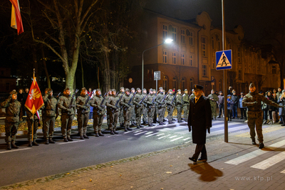 Święto Niepodległości w Sopocie.  Nz.  Złożenie...