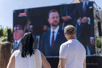 Parada morska z okazji Święta Wojska Polskiego oglądana...