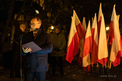 Święto Niepodległości w Sopocie.  Nz.  Złożenie...