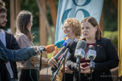 Wspólna konferencja prasowa prezydentek Gdańska,...