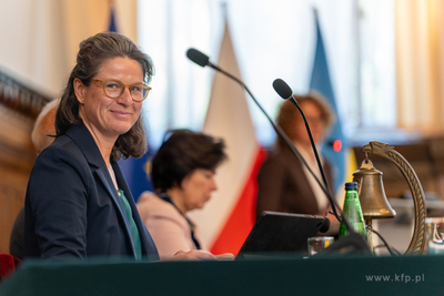 Sesja Rady Miasta Sopotu. Nz. Aleksandra Gosk - przewodnicząca...
