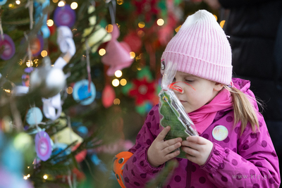 Sopot. Zapalenie światełek na ustrojonych przez dzieci...